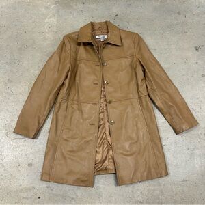 Nine & Company Tan Leather Trench Coat
